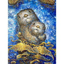 5D DIY Diamond Painting Animal Otter Cross Stitch Kit Full Drill Square Embroidery Mosaic Picture of Rhinestones Home Decor Gift 2024 - buy cheap