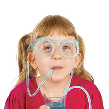 Crianças criativo engraçado olho arte palhas plástico diy óculos festa de aniversário piada palhas 2024 - compre barato