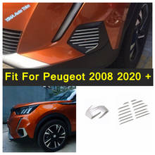 Auto Styling Front Bumper Grill / Outer Foglight Cover Eyebrow Eyelid Garnish trim Stainless Steel For Peugeot 2008 2020 2021 2024 - buy cheap