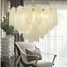 Leaf feather post-modern American retro European light luxury long dining table bedroom living room study chandelier led French 2024 - buy cheap