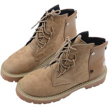 Botas martin de cano curto com cadarço, novo, estilo britânico, bonito, retrô, feminino, casual, moderna, calçado para mulheres, 2019 2024 - compre barato