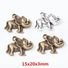 40 pieces of retro metal zinc alloy elephant pendant for DIY handmade jewelry necklace making 7490 2024 - buy cheap