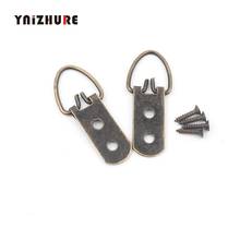 53*15mm 20PCS Bronze Tone Hanging Picture Oil Painting Mirror Frame 2 Holes Hooks Hangers With Screws 2024 - buy cheap