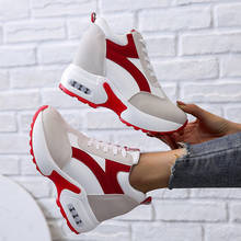 Women Platform Vulcanized Shoes Ladies Lace Up Casual Light Suede Shoes Woman Fashion Sneakers Female Ankle Heel Footwear 2024 - buy cheap