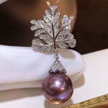 M131 сплошной 925 Серебро Круглый 12-13 мм природа пресноводный фиолетовый жемчуг подвеска ожерелье для Для женщин тонкой подарок на день рождения 2024 - купить недорого