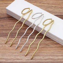 10 Uds 115*38mm palillos de Metal de latón para el pelo horquillas de pelo chapadas en oro y plata Configuración de horquillas para la fabricación de joyas 2024 - compra barato