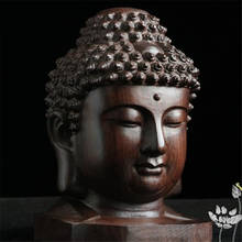 Estatua creativa de Buda de madera, Sakyamuni, Tathagata, caoba, India, Cabeza de Buda, artesanía, adorno decorativo 2024 - compra barato