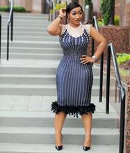 2019 autumn sexy fashion style african women plus size knee-length dress L-XXL 2024 - buy cheap