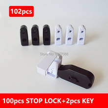 102pcs White Samsung Stop Lock and Magnet Key Anti-Theft Magnetic Security StopLok For Hanging Merchandise On Peg Hook Security 2024 - buy cheap