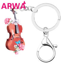 Брелок ARWA с акриловыми цветами в виолончели, длинный цепочка для ключей в эстетике, ювелирное изделие для женщин, детей, мужчин, модный подарок на день рождения, подвеска для сумок 2024 - купить недорого