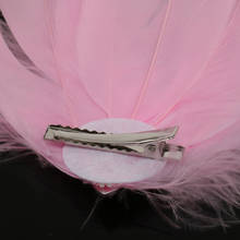 Прекрасный розовый головной убор из перьев головной убор заколка для волос, свадебные туфли женские аксессуары для волос 2024 - купить недорого