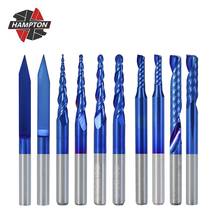 10pcs/set Micro End Mill 3.175mm Shank Solid Carbide Engraving Bit Woodworking Router Bit Nano 2024 - buy cheap
