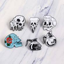 Punk Skeleton pins Skull badges brooches Dark Lapel pins Backpack Bag Hat Leather Jackets Fashion Accessory for men Unisex 1PC 2024 - buy cheap