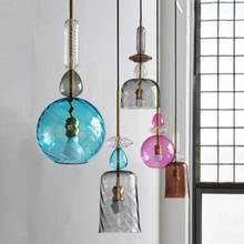 Luminária pendente moderna, para sala de estar, quarto, minimalista, restaurante, roupa nórdica, decoração com bola de vidro 2024 - compre barato