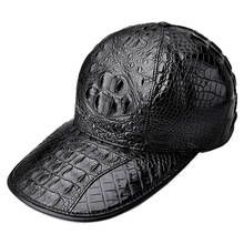 cap men black crocodile leather hat men's sport youth outdoor fashion baseball hip hop fitted cap hats for men adjustable   5152 2024 - buy cheap