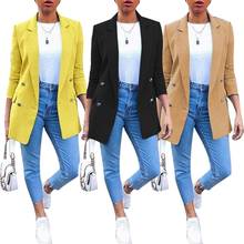 Plus Size Blazer Women Autumn Office Lady Suit Coat Solid Color Blazer Long Sleeve Suit Jacket Blazer veste femme костюм женский 2024 - buy cheap