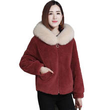 Fashion Cashmere Fur Coat 2019 New Short Paragraph Hooded Faux Fur Coat Autumn Winter Granular Wool Coat Outerwear A1040 2024 - buy cheap