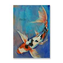 New Arrival Modern Abstract Gold Fishes Canvas Picture Artwork Hand Painted Animal Oil Painting Living Room Decor Wall Art 2024 - buy cheap
