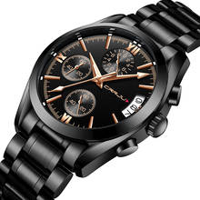 New Crrju Watches Men Luxury Brand Sport Quartz Full steel Watch Man Waterproof Military Wrist watches Men Fashion black Clock 2024 - buy cheap