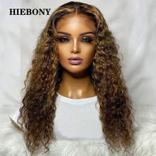 4/27 Highlight Curly Lace Front Human Hair Wigs with Baby Hair Brazilian 13x6 Highlight Curly Lace Front Wigs Bleached Knots 2024 - buy cheap