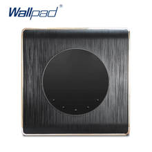 Wallpad 1 Gang 3 Way Intermediate Switch Rocker Button Wall Light Switch Black PC Brushed Panel For Home 2024 - buy cheap