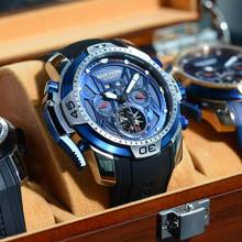 Reef Tiger/RT Luminous Casual Watches Perpetual Calendar Rubber Strap Blue Dial Watches Automatic Sport Watches RGA3532 2024 - buy cheap