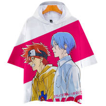 Anime SK8 the Infinity Reki Cosplay Costume Hooded T-shirt Hoodie Tops SK EIGHT Sweatshirt Summer Oversize Short Sleeve Unisex 2024 - buy cheap