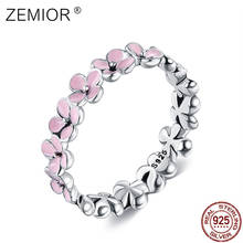 ZEMIOR Genuine S925 Sterling Silver Rings Plum Flower Romantic Beautiful Rings For Women Birthday Fashion Jewelry Gift Hot Sell 2024 - buy cheap