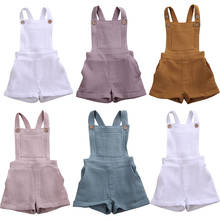 5 Colors Summer Newborn Baby Boys Girls Sleeveless Button Cotton Linen Romper Jumpsuit One-Piece Baby Clothing Outfit Sunsuit 2024 - buy cheap