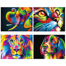 Diamante quadrado completo 5d diy pintura diamante "animais coloridos" 3d bordado ponto cruz decoração para casa bk 2024 - compre barato