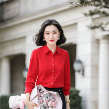 Fashion Red Uniform Styles Long Sleeve Blouses and Shirts for Women Business Work Wear Spring Autumn OL Blouse Clothes Tops 2024 - buy cheap