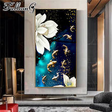 FULLCANG Abstract lotus fish landscape large diamond painting 5d diy full square round drill mosaic embroidery sale decor FC3217 2024 - buy cheap