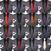 Novo laço masculino amarelo azul vermelho paisley sólido floral casamento gravata para homem laços hanky abotoaduras conjunto de gravata de seda fábrica personalizar design 2024 - compre barato