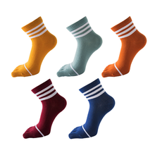 Calcetines de algodón con diseño de rayas para hombre y mujer, calcetín corto suave y transpirable con cinco dedos, ropa de calle, 5 pares 2024 - compra barato