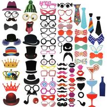 89PCS Mustache Crown Funny Photo Booth Props Party Supplies Hat Lip Photo Props Wedding Birthday Party Decorations Adult 2024 - buy cheap