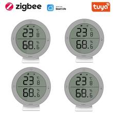 Tuya ZigBee3.0 Temperature and Humidity Sensor Smart Life APP Control Thermometer LCD Screen Display Smart Home Security 2024 - buy cheap