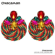 Dvacaman New Colorful Flower Earrings Bohemian Handmade Round Drop Earrings for Women Fashion Jewelry Accessories Wholesale 2021 2024 - buy cheap
