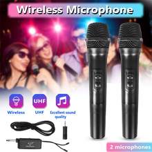 Micrófono inalámbrico UHF USB de doble canal, megáfono de mano con receptor para Karaoke, altavoz de voz, 3,5mm, 6,35mm 2024 - compra barato