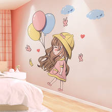 [SHIJUEHEZI] Girl Wall Stickers Vinyl DIY Balloons Mural Decals for Kids Rooms Baby Bedroom Children Nursery House Decoration 2024 - buy cheap