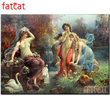 FATCAT Sexy woman swan 5d diy diamond painting full square round drill diamond embroidery kits girl home decoration AE2813 2024 - buy cheap