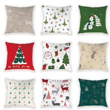 Christmas Cushion Cover 45X45 Sofa Decorative Christmas Tree Covers Cushion Cheap Deer Pillowcases For Pillows Decorations Home 2024 - buy cheap