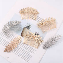 Gold Color Metal Leaf Hair Clip Girls Hairpin Barrette Flowers Rhinestone Hair Comb Hairpins Women Accessories Jewelry Gifts 2024 - buy cheap
