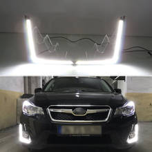 Автомобильные светодиодсветодиодный дневные ходовые огни DNO для Subaru XV 2016, 2017, 12 В, автомобильное затемнение, сигнал DRL, дневные противотуманные фары 2024 - купить недорого