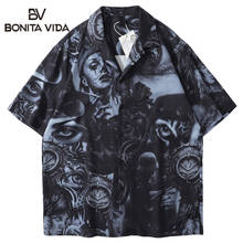 Bonita вида Гавайская Пляжные рубашки уличная одежда в стиле «хип-хоп», креативные Женская обувь в стиле панк, рок, готика; Классическая рубашка Для мужчин Повседневное праздник тропическая рубашка 2024 - купить недорого