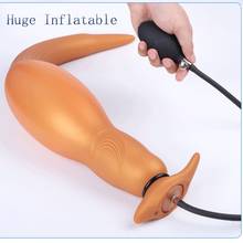 Tapón Anal inflable de silicona para hombres, masturbador vaginal con botón largo, mascarilla de próstata expandible, juguete sexual BDSM 2024 - compra barato