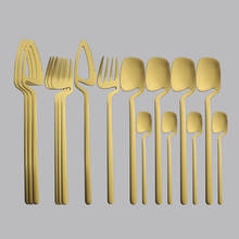 16Pcs Gold Matte Cutlery Set 18/10 Stainless Steel Dinnerware Set Knife Fork Spoon Dinner Set Kitchen Flatware Tableware Set 2024 - buy cheap