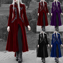 Middle Ages long sleeve Jacket Irregular Women Solid color Hooded Coat Punk Goth Cosplay Cyber Steampunk Witch Long Jacket S-5XL 2024 - buy cheap