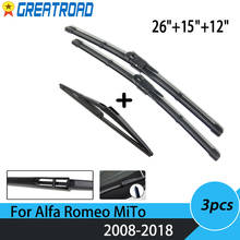 Wiper Front Rear Wiper Blades Set For Alfa Romeo MiTo 2008-2018 Windshield Windscreen Front Rear Window 26"15"12" 2024 - buy cheap