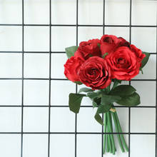 3 вида цветов шелковые розы, искусственные цветы, свадебный букет, украшение для свадьбы, сделай сам, для домашней вечеринки, искусственные цветы 2024 - купить недорого