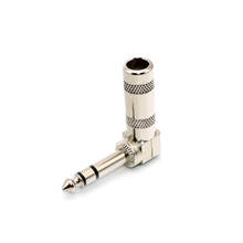 Conector de enchufe de micrófono de 6,35mm de alta calidad, montaje macho de ángulo recto, Conector de Audio estéreo niquelado de 6,5mm 2024 - compra barato